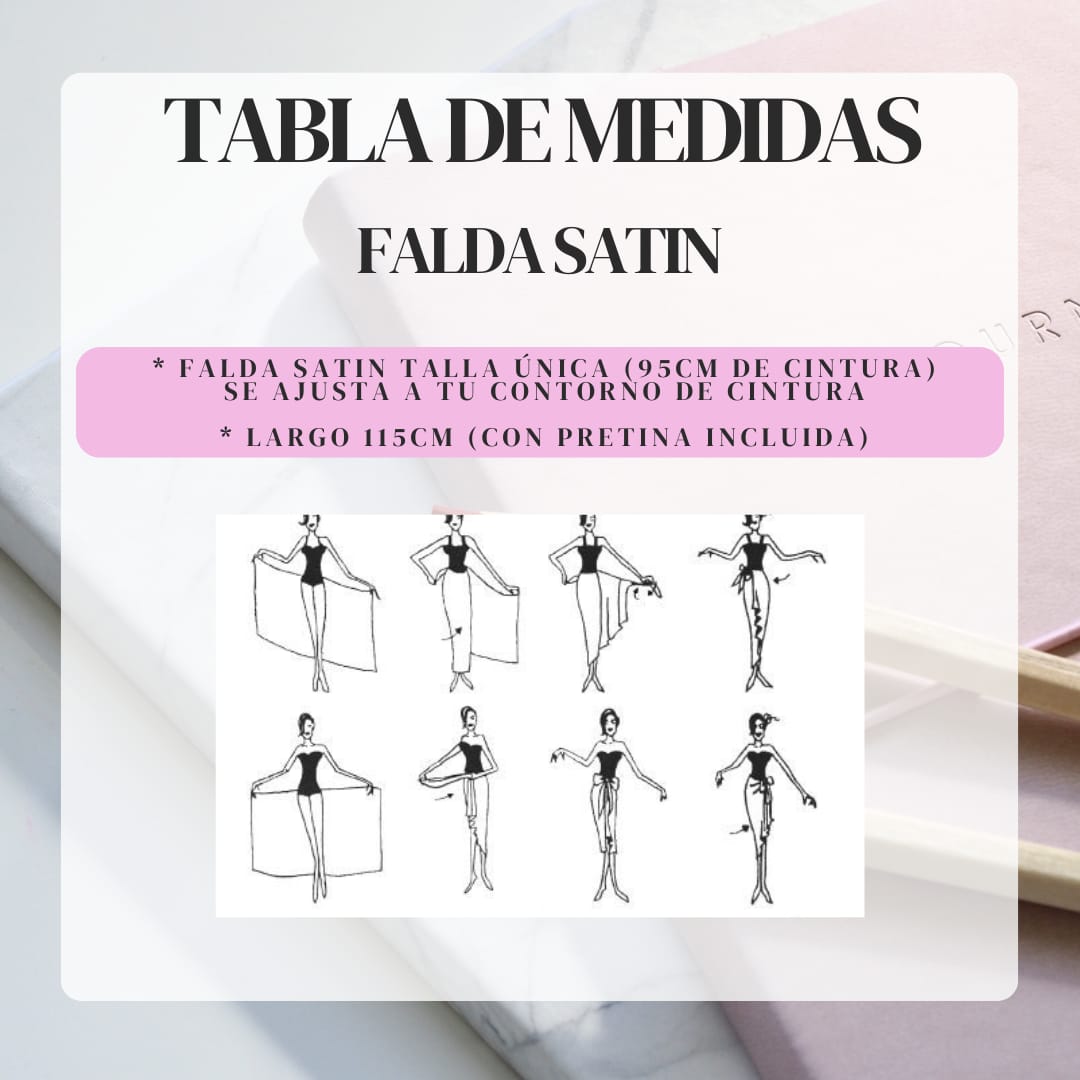 Tabla de medidas para falda satin