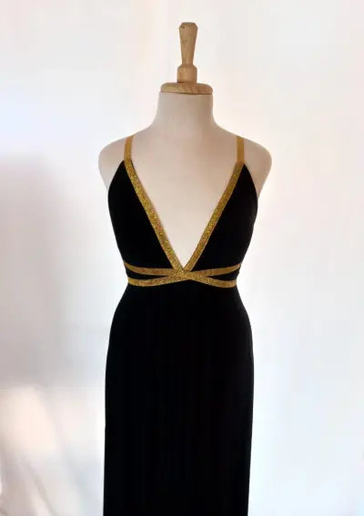 Vestido lycra lazos dorados - imagen 2